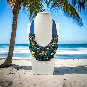 Oscar de la Renta BIG Multi-Stone Bib Necklace